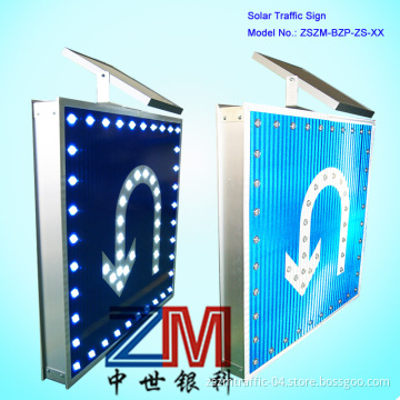 Aluminum LED Solar U- Turn Road Sign/ Traffic Solar Sign with 3m Reflective Film